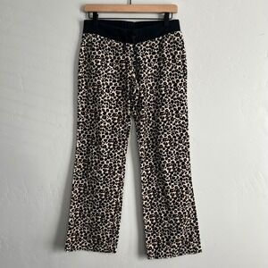 Old Navy Y2K Leopard Print Pajama Pants Womens S Low Rise Wide Flare Leg